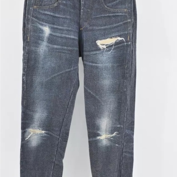 SOLD*SOLD****RAG & BONE*SHEFFIELD JOGGER*XS*BLUE*FAUX DISTRESS JEANS*LASER PRINT - Picture 3 of 9